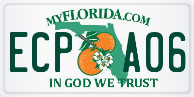 FL license plate ECPA06