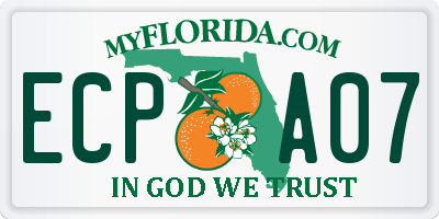 FL license plate ECPA07