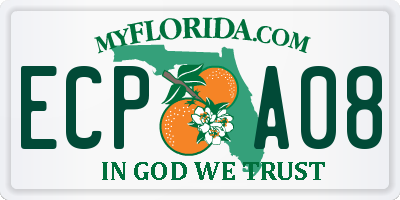 FL license plate ECPA08