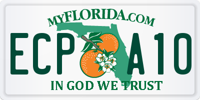 FL license plate ECPA10