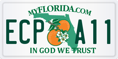 FL license plate ECPA11
