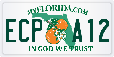 FL license plate ECPA12
