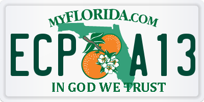 FL license plate ECPA13