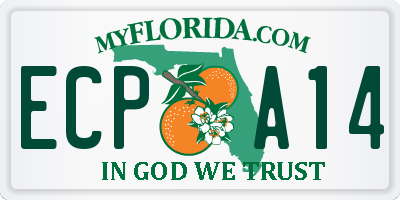 FL license plate ECPA14