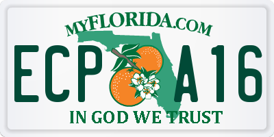 FL license plate ECPA16