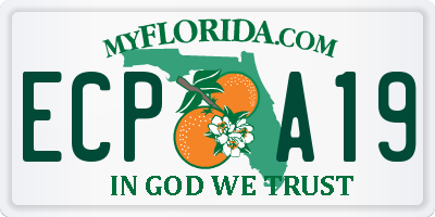 FL license plate ECPA19