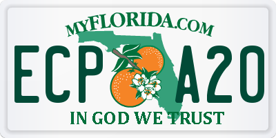 FL license plate ECPA20