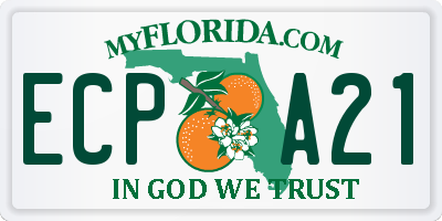 FL license plate ECPA21