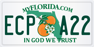 FL license plate ECPA22