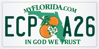 FL license plate ECPA26