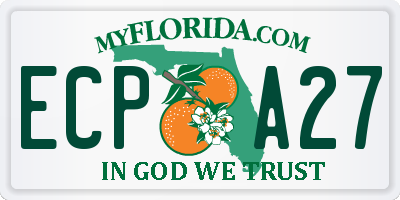 FL license plate ECPA27