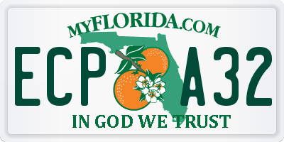 FL license plate ECPA32
