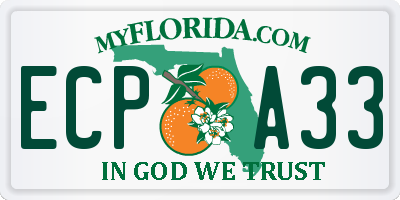 FL license plate ECPA33