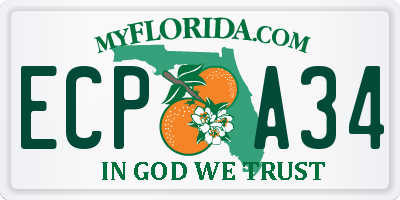 FL license plate ECPA34