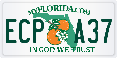 FL license plate ECPA37