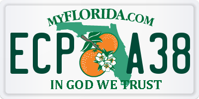 FL license plate ECPA38