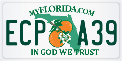 FL license plate ECPA39