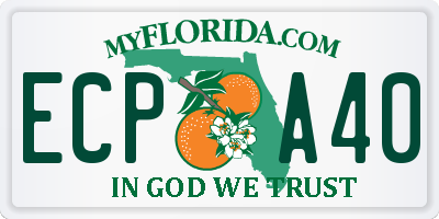 FL license plate ECPA40