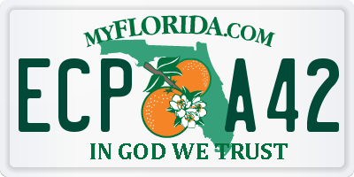 FL license plate ECPA42