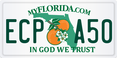 FL license plate ECPA50