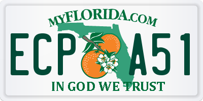 FL license plate ECPA51