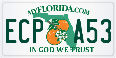 FL license plate ECPA53