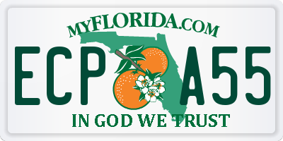 FL license plate ECPA55