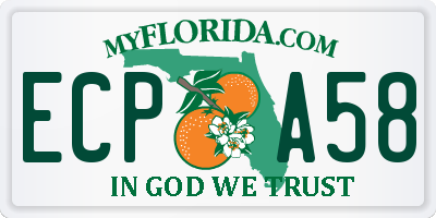 FL license plate ECPA58