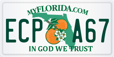 FL license plate ECPA67