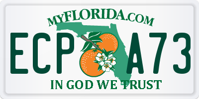 FL license plate ECPA73