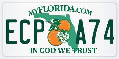 FL license plate ECPA74