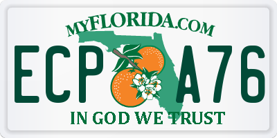 FL license plate ECPA76