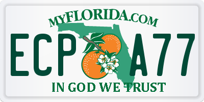 FL license plate ECPA77