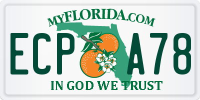 FL license plate ECPA78