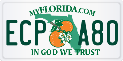 FL license plate ECPA80