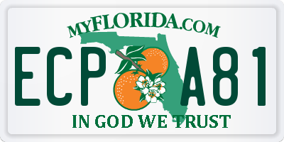 FL license plate ECPA81