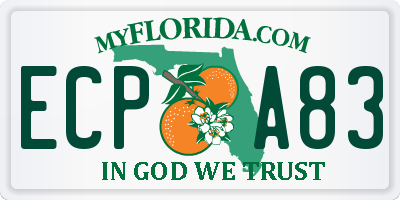 FL license plate ECPA83
