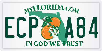 FL license plate ECPA84