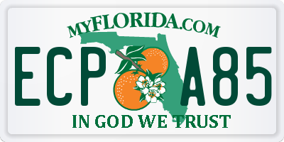 FL license plate ECPA85