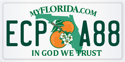 FL license plate ECPA88