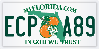 FL license plate ECPA89
