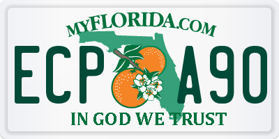 FL license plate ECPA90