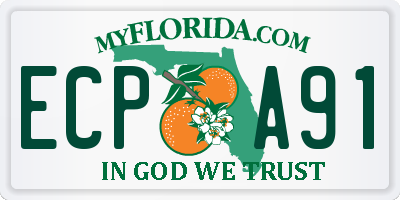 FL license plate ECPA91