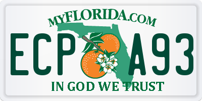 FL license plate ECPA93