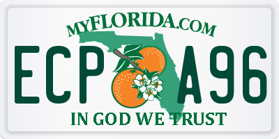 FL license plate ECPA96