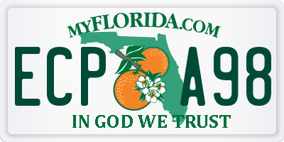FL license plate ECPA98