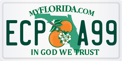 FL license plate ECPA99