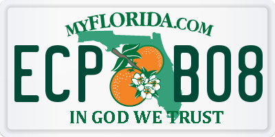 FL license plate ECPB08
