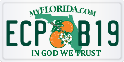FL license plate ECPB19