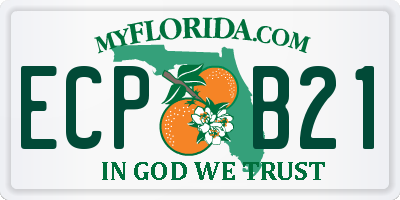 FL license plate ECPB21